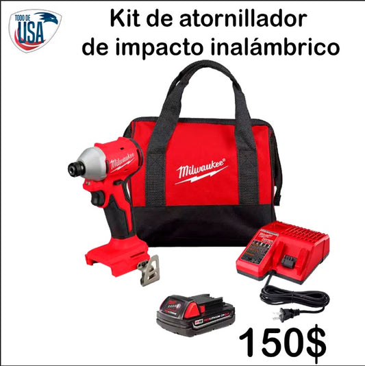Kit de atornillador de impacto inalámbrico compacto M18 de 18 V